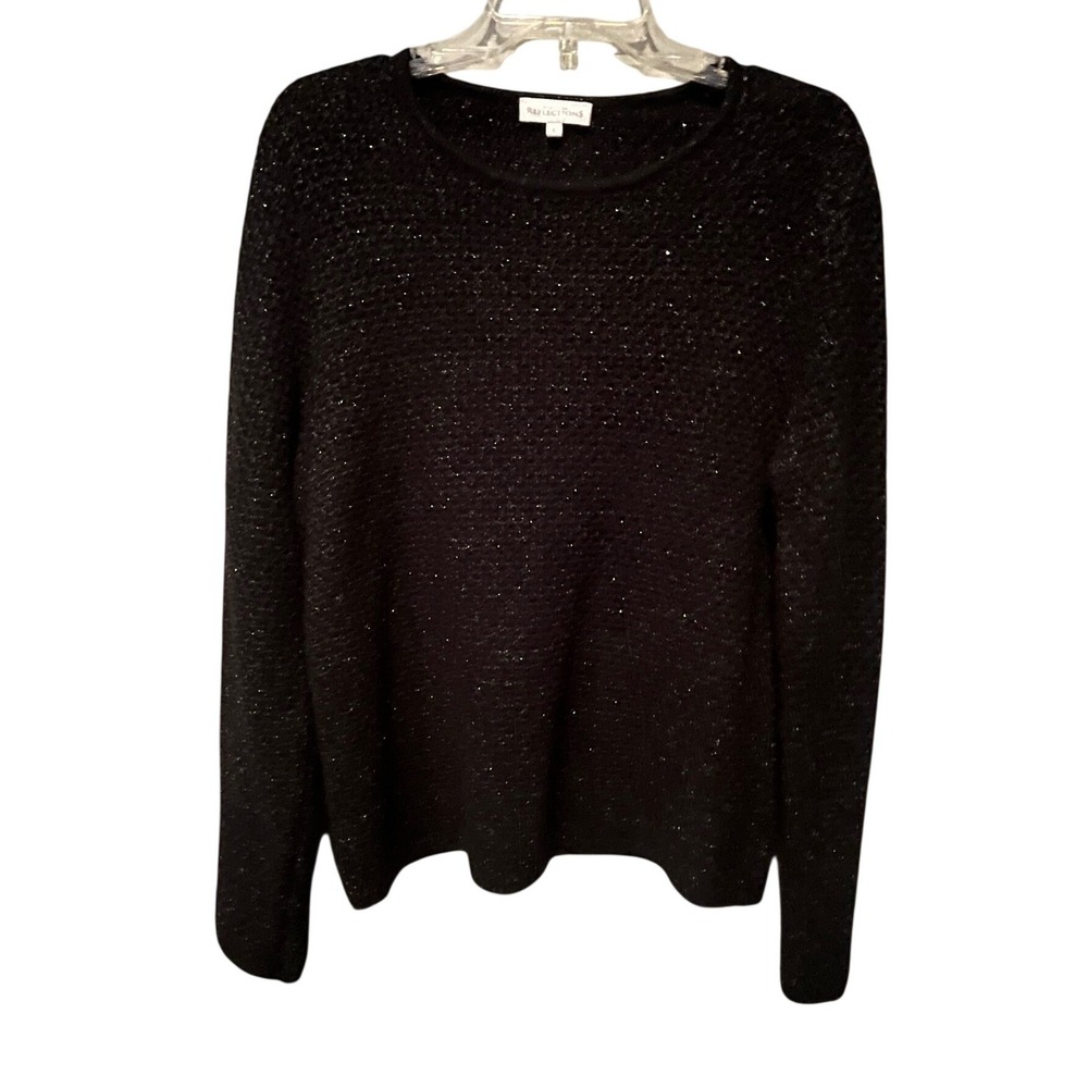 Northern Reflections Shimmer Knit Sweater Metallic Cozy Goth Indie Sleek L
